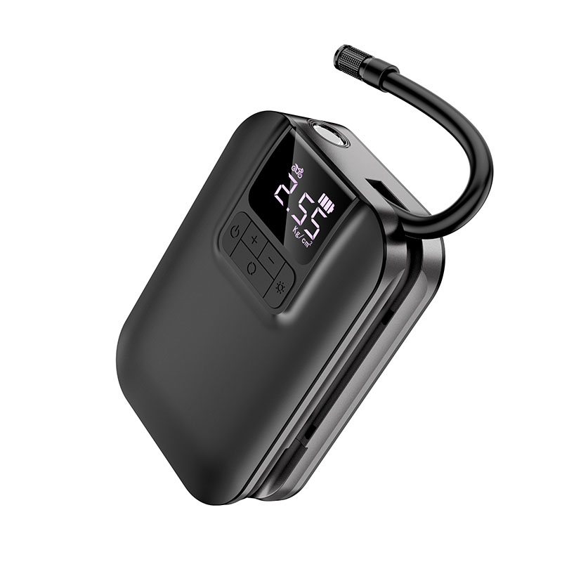 Bơm lốp ô tô Hoco S53 bơm 4 chế độ, có đen pin, dung lượng 5000mAh