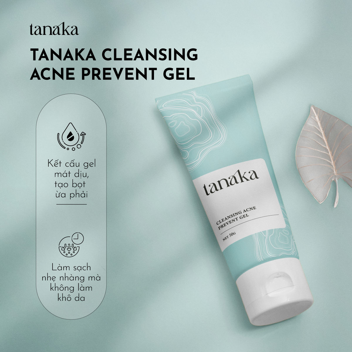 Gel rửa mặt cho da mụn Tanaka Cleansing Acne Prevent Gel chiết xuất bùn biển 50g