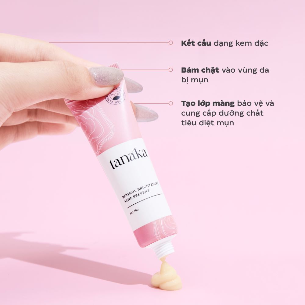 Kem chấm mụn chuyên sâu Tanaka Retinol Brightening Acne Prevent chiết xuất bùn biển 10g