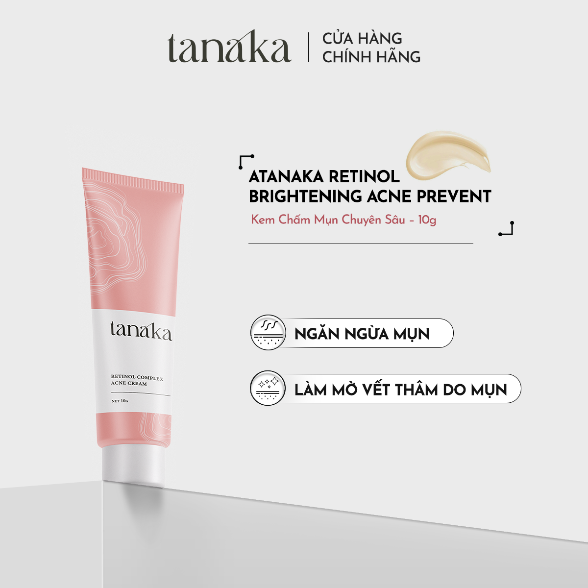 Kem chấm mụn chuyên sâu Tanaka Retinol Brightening Acne Prevent chiết xuất bùn biển 10g