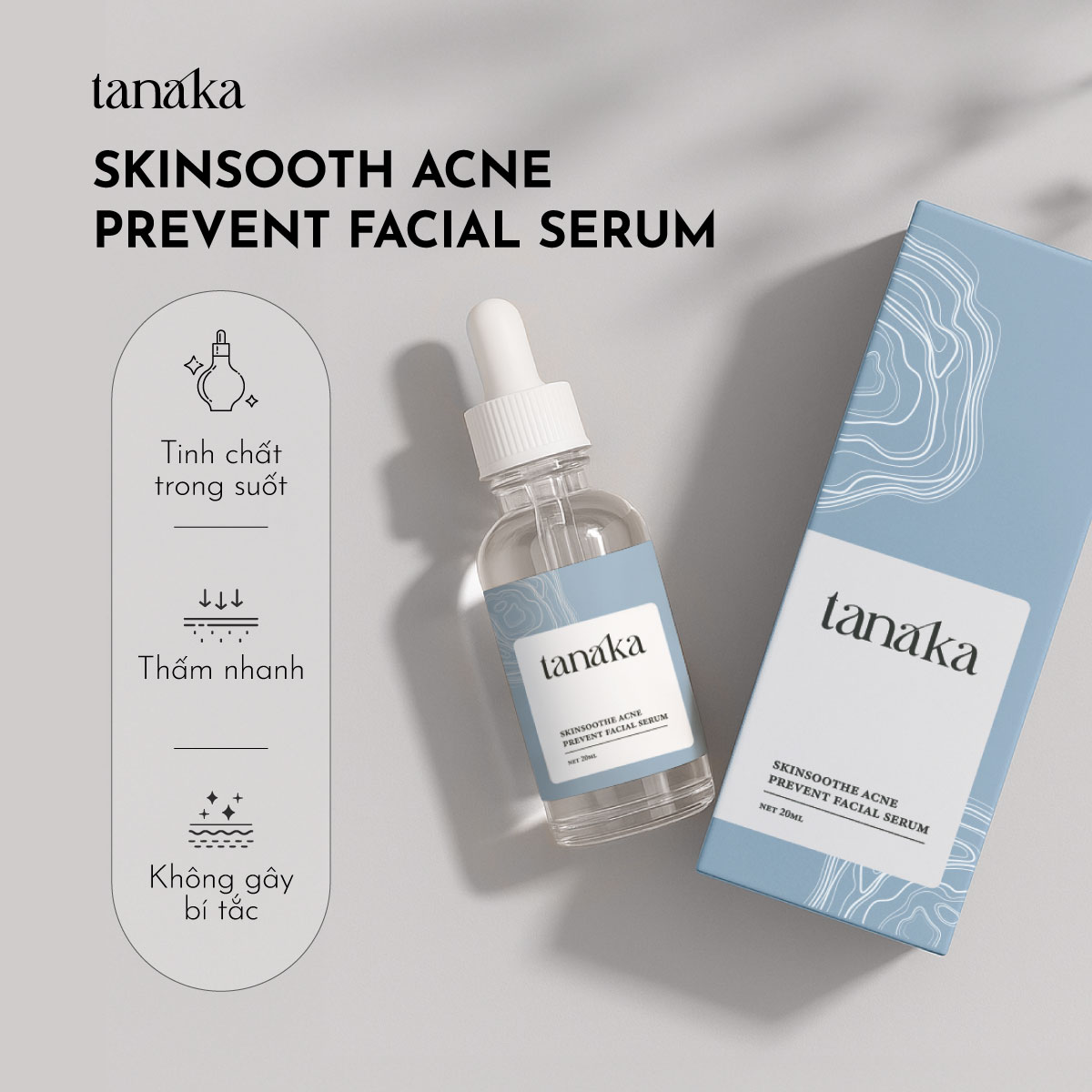 Tinh chất cho da mụn Tanaka Skinsoothe Acne Prevent Facial Serum chiết xuất bùn biển 20ml