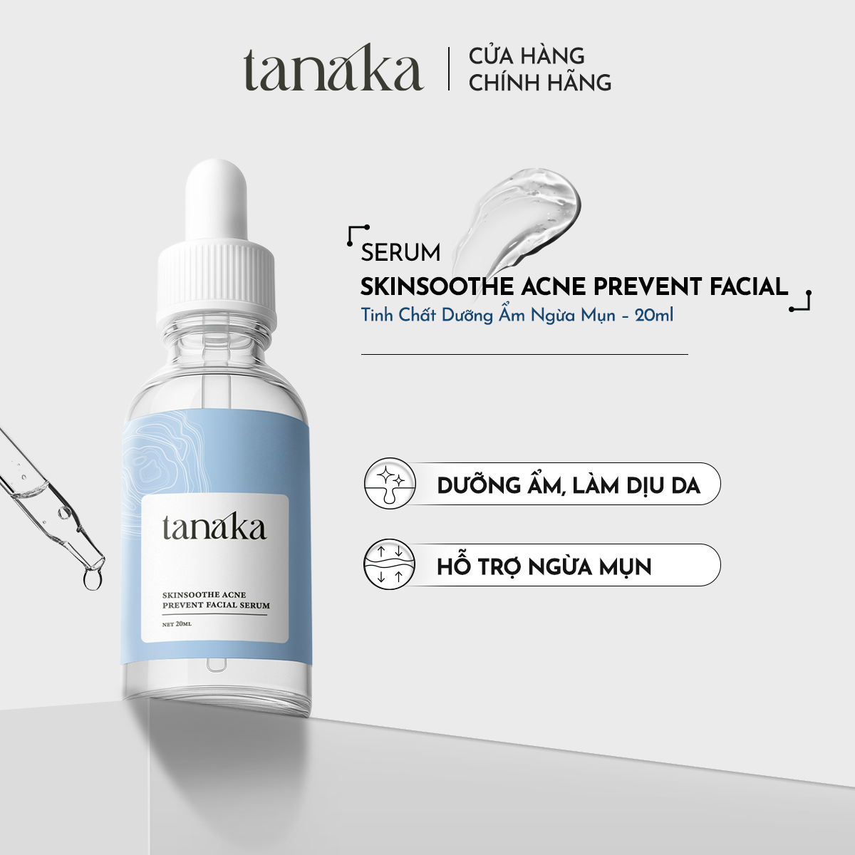 Tinh chất cho da mụn Tanaka Skinsoothe Acne Prevent Facial Serum chiết xuất bùn biển 20ml