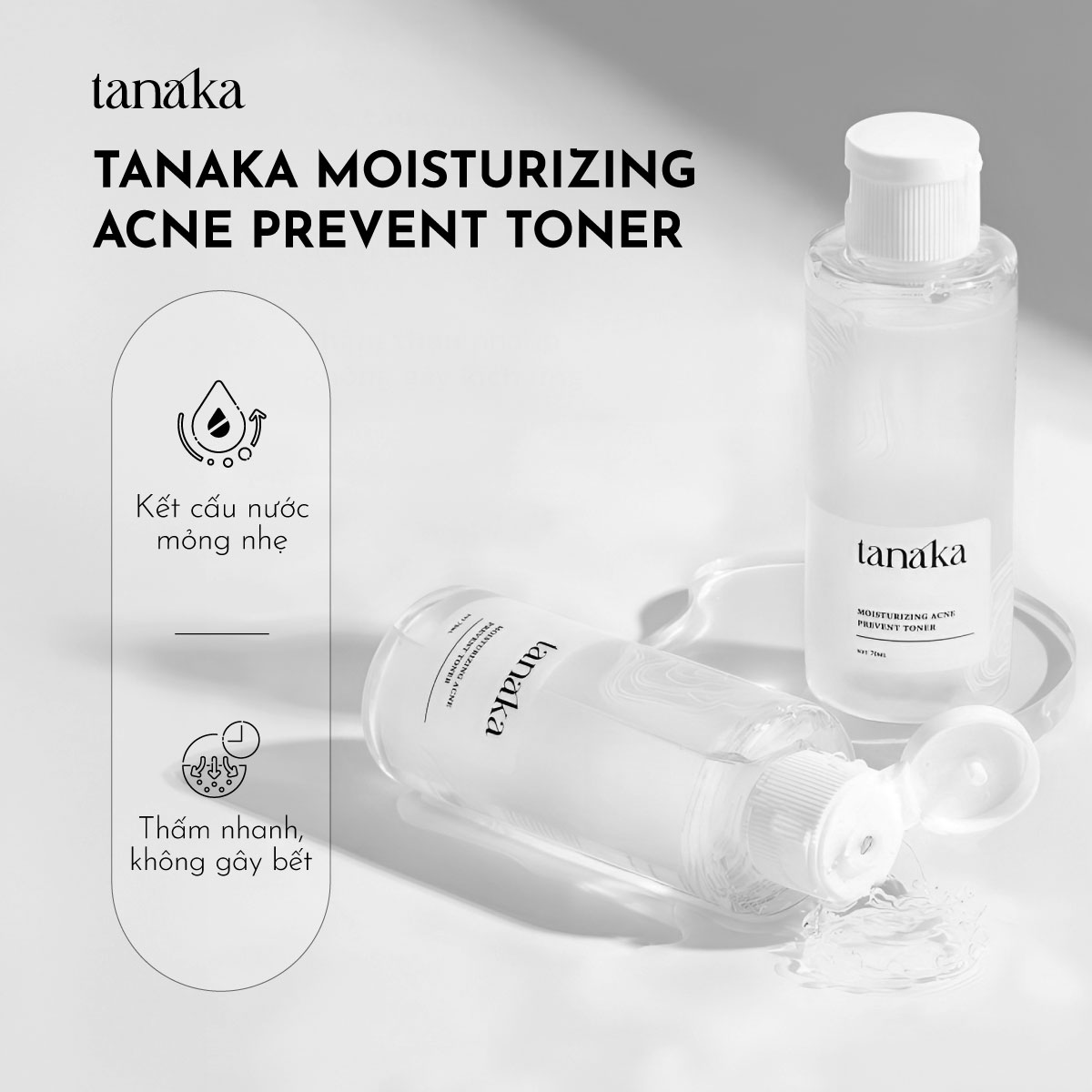 Toner cho da mụn Tanaka Moisturizing Acne Prevent Toner chiết xuất bùn biển 70ml