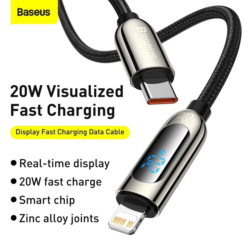 Baseus Display Fast Charging Data Cable Type-C to IP 20W