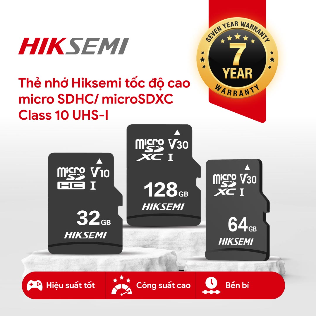 Thẻ nhớ MicroSDHC / MicroSDXC HIKSEMI Chính Hãng 32GB 64GB 128GB Tốc Độ Cao, Dùng Cho Camera, Điện Thoại, Thiết Bị Điện Tử