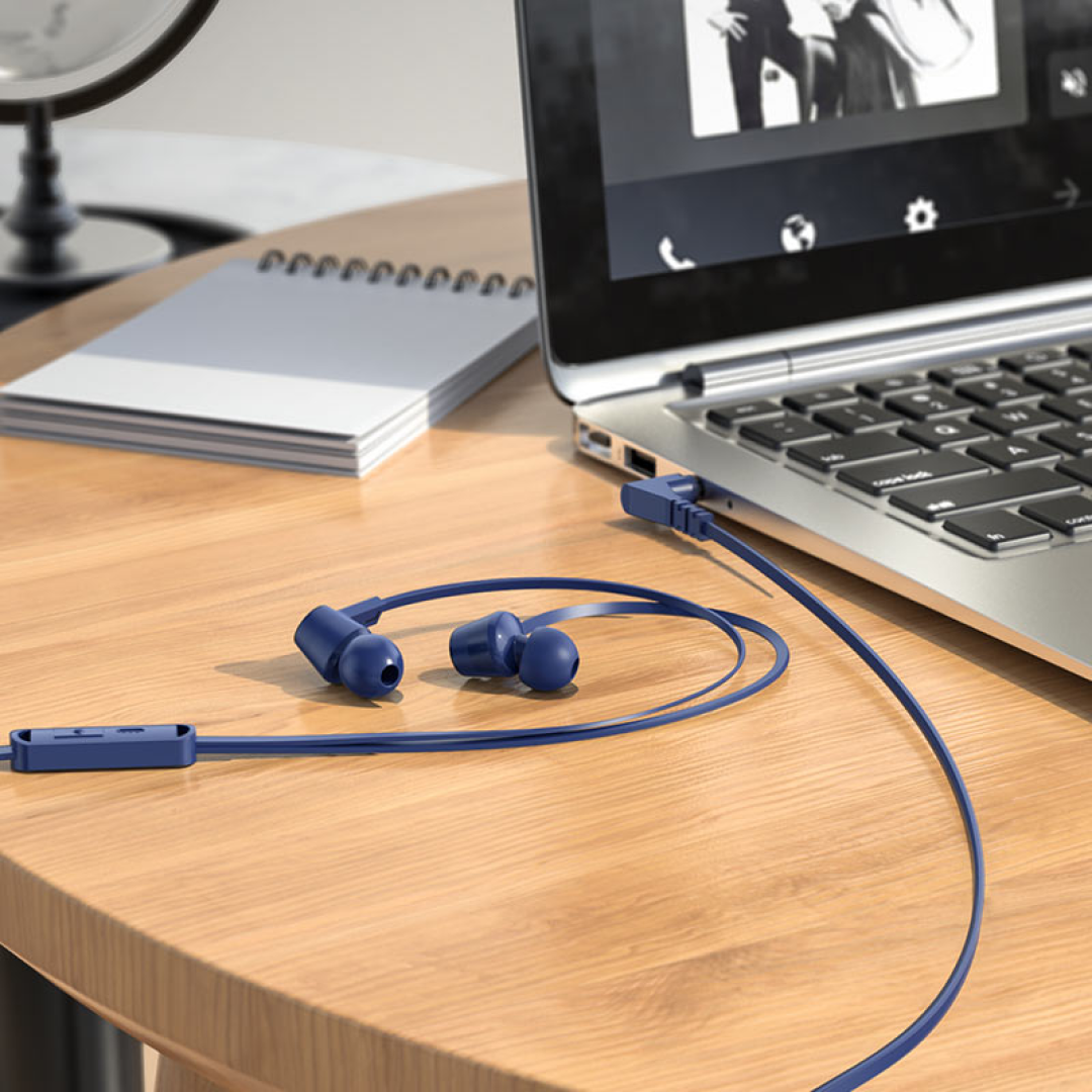 Tai Nghe Nhét Tai Dây Dẹt Giảm Tiếng Ồn Âm Bass Jack Cắm 3,5 Mm Hình Chữ L, Điện Thoại Di Động, Máy Tính Bảng, Laptop