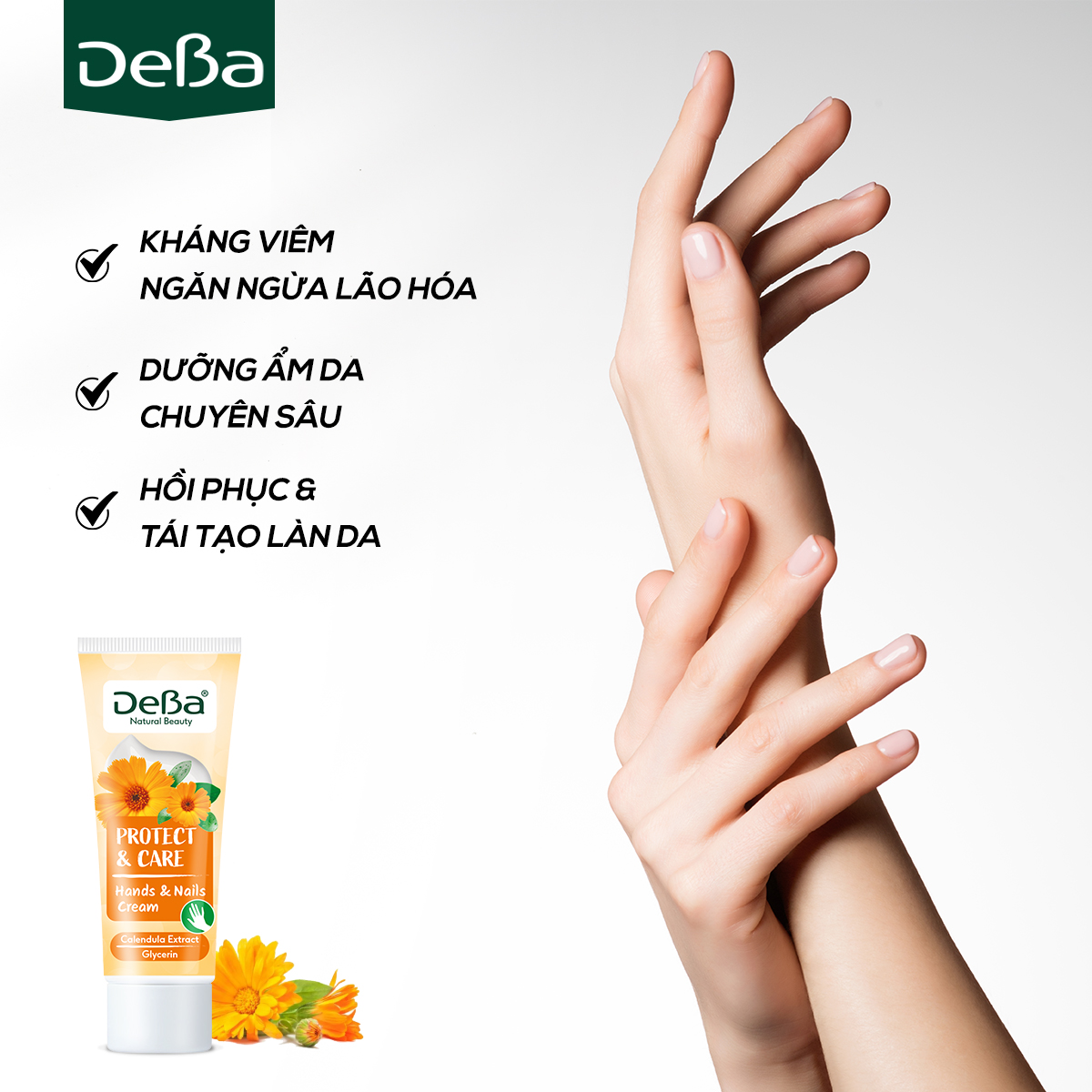 Kem dưỡng da tay DeBa bảo vệ và chăm sóc với cúc calendula