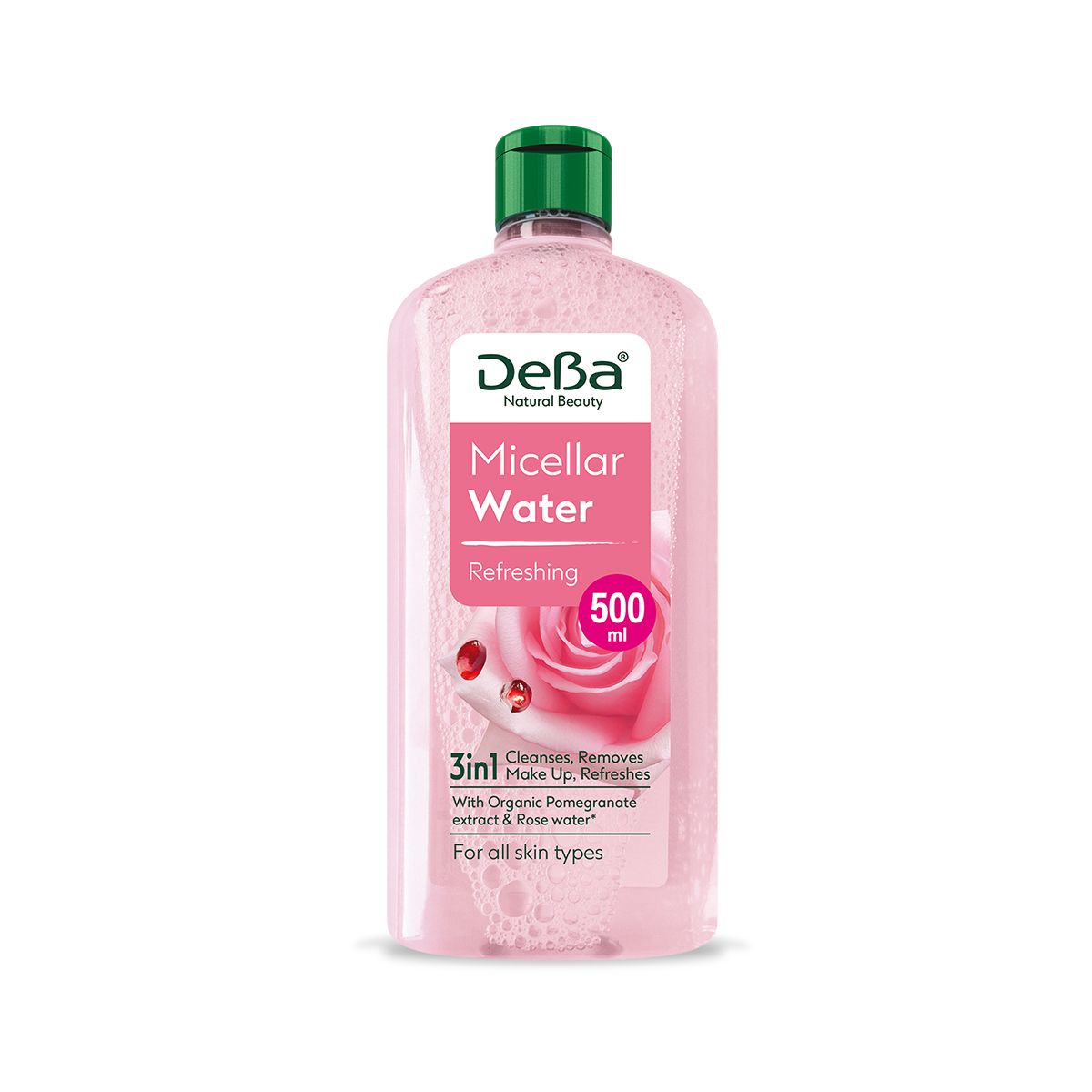Nước tẩy trang DeBa tươi mát với tinh chất trái lựu và nước hoa hồng
