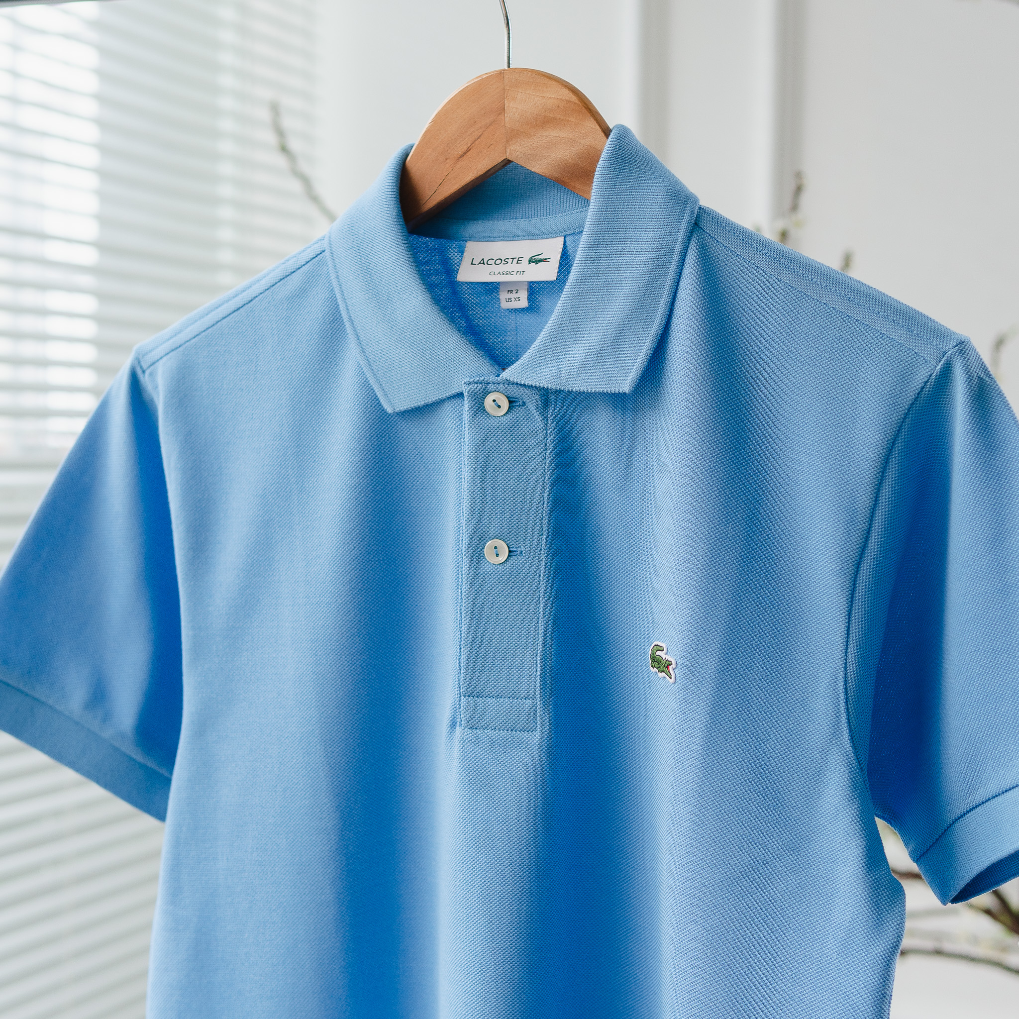 Áo Polo LACOSTE xanh da trời (ĐẬM) trơn , logo trái