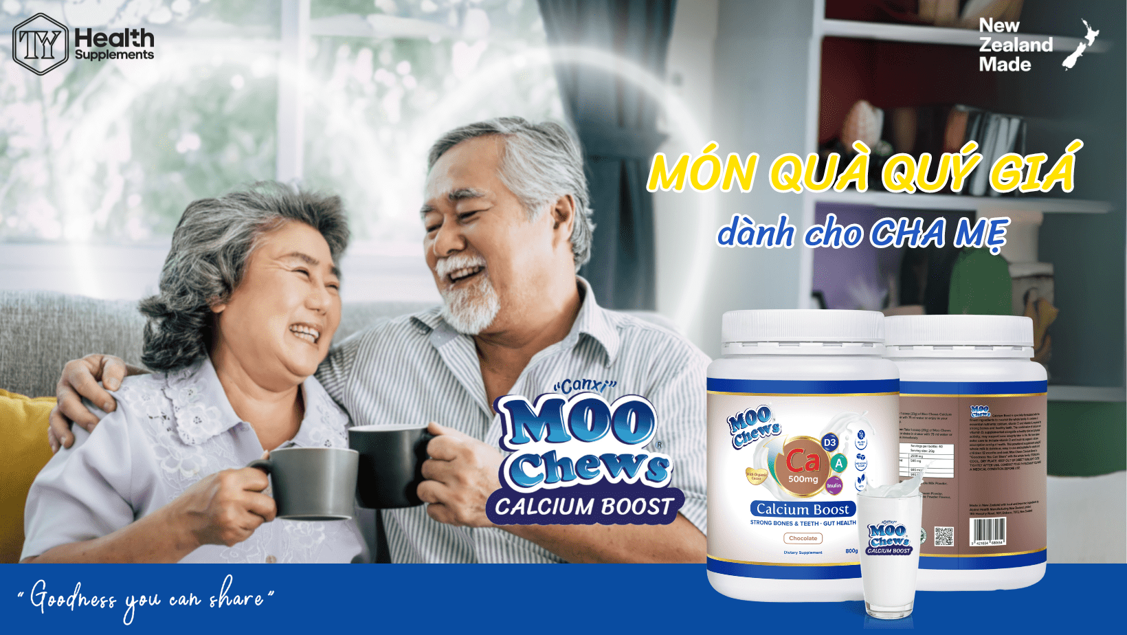 Moo Chews Calcium Boost - Món quà quý giá dành cho Cha Mẹ