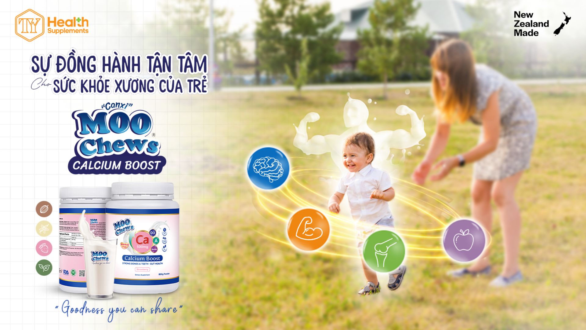 Moo Chews Calcium Boost - Sự đồng hành tận tâm cho sức khỏe xương của trẻ