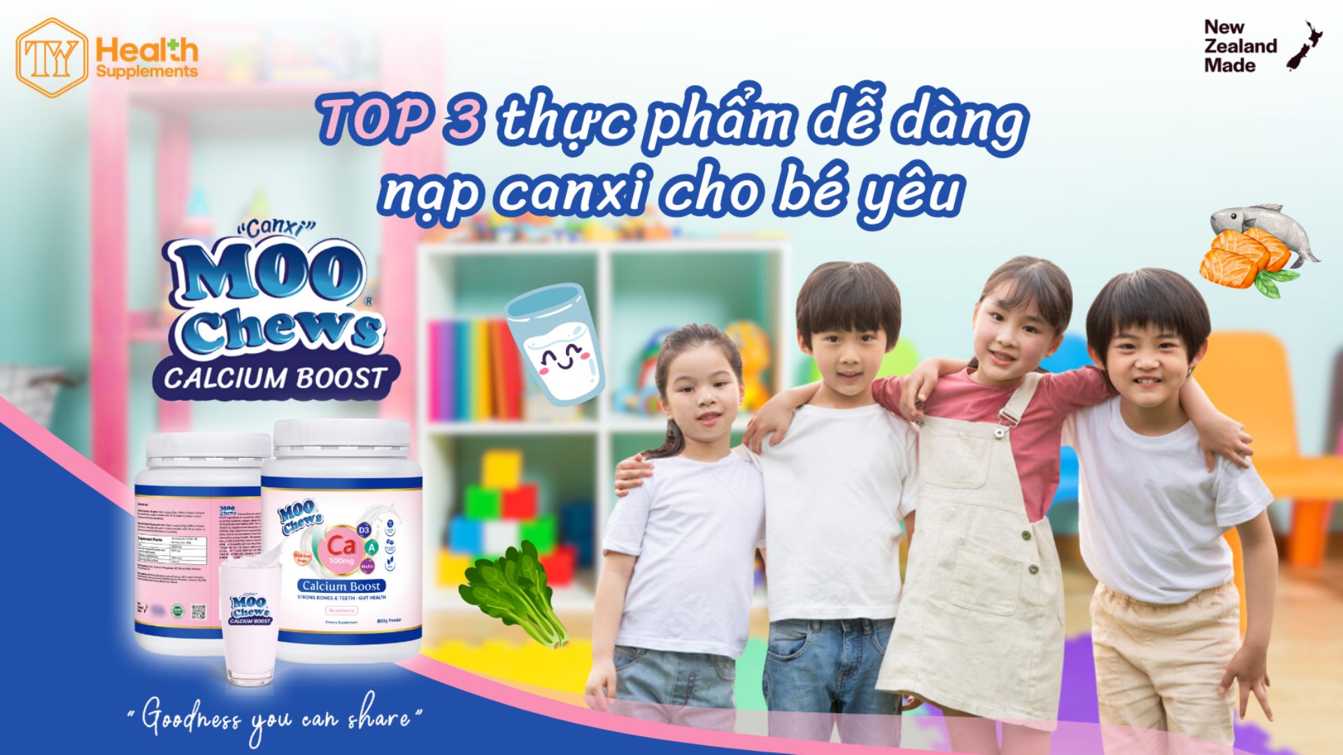 3 thực phẩm dễ dàng để nạp Canxi cho bé yêu cao lớn
