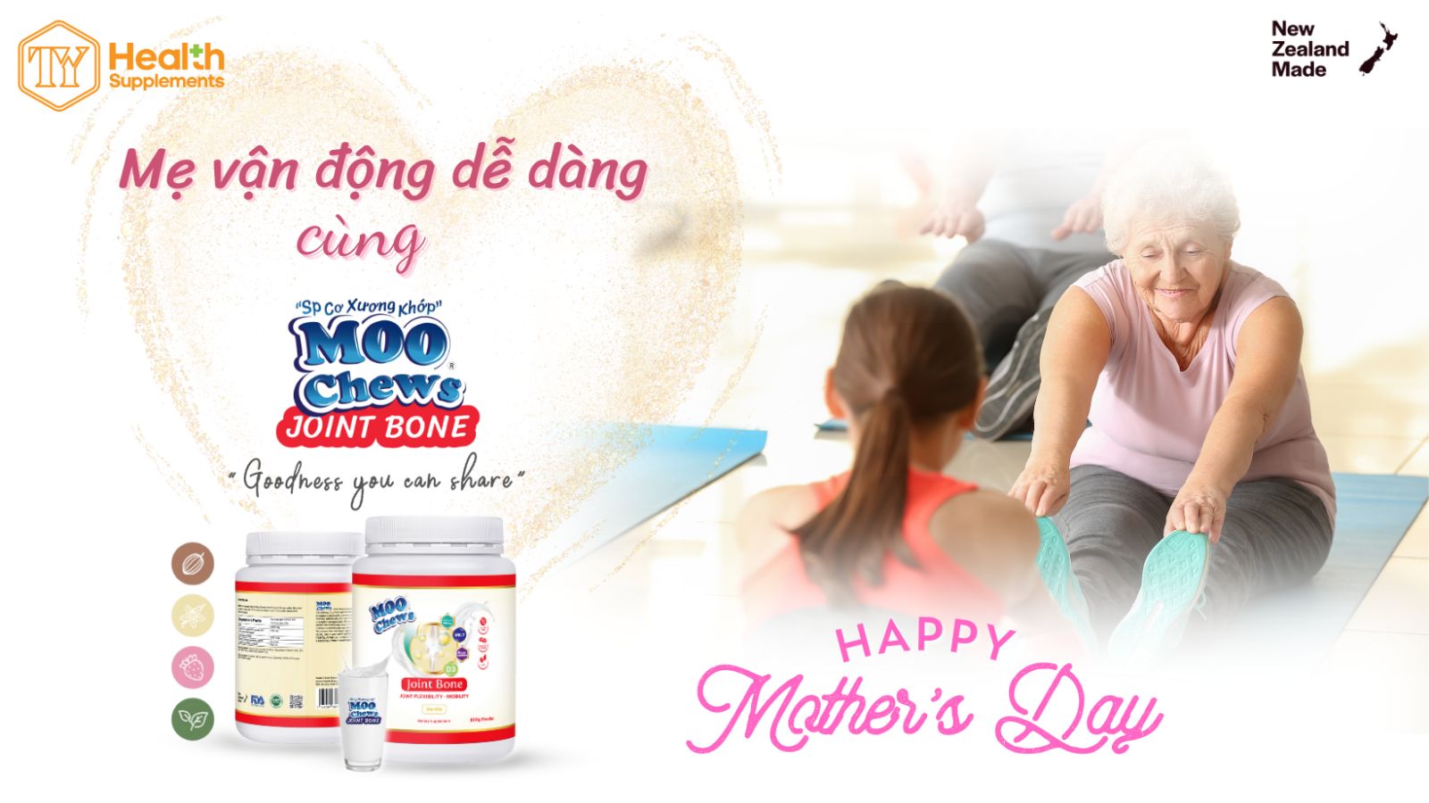 Mẹ vận động dễ dàng cùng Moo Chews Joint Bone