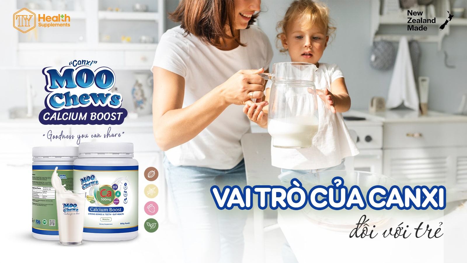 Vai trò của canxi đối với trẻ
