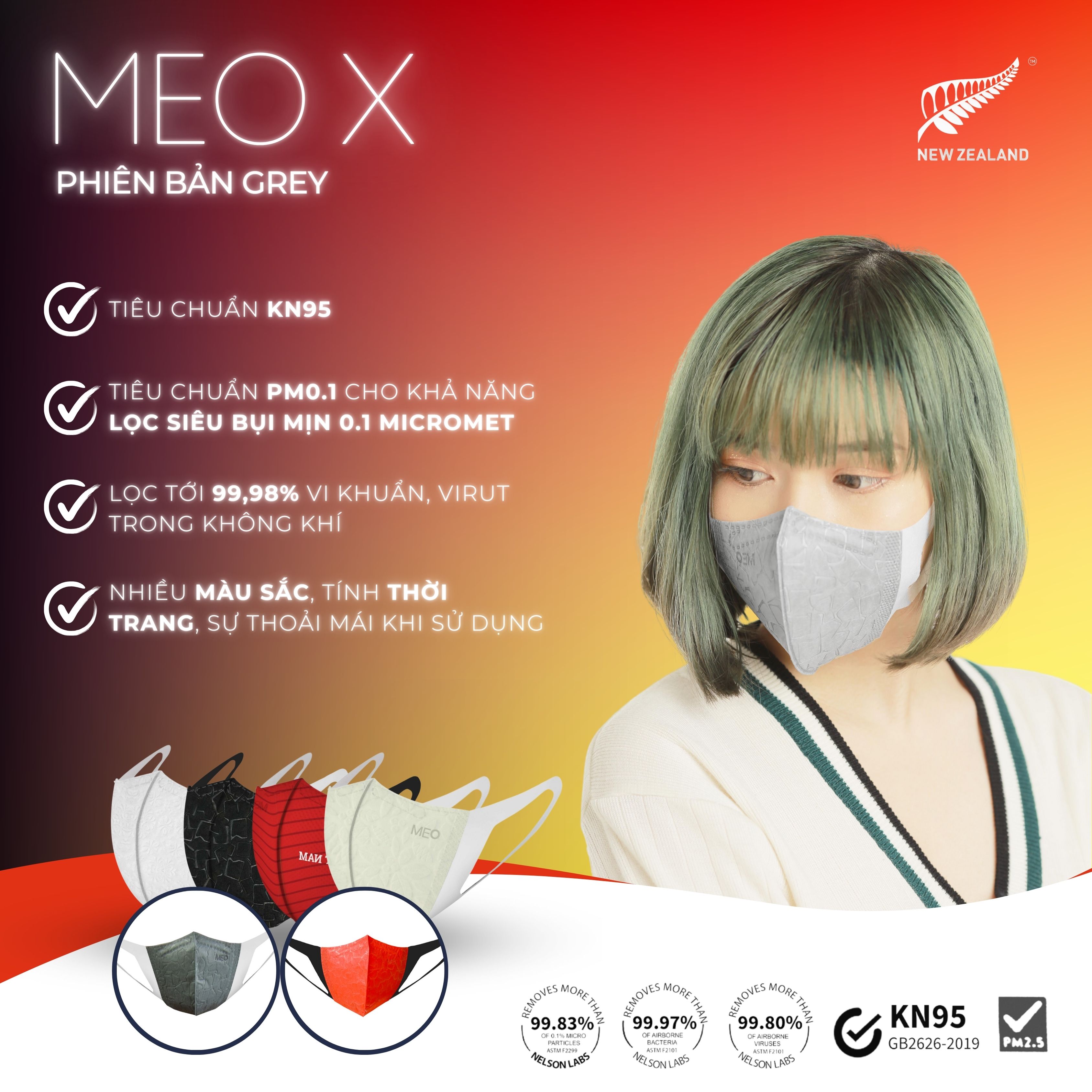 [Combo 100 cái] Khẩu Trang 3D MEO X Chính Hãng – Thiết Kế 3D Hiện Đại, Đeo Êm Tai, Tiện Mang Theo, Gói 3 Chiếc