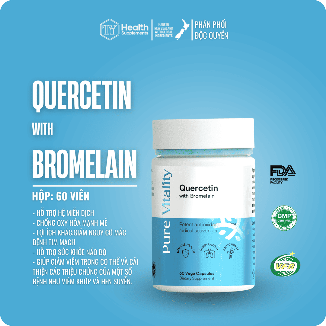 Quercetin Hỗ trợ sk đường hô hấp, kháng viêm, tăng cường sức đề kháng (60 viên/ lọ) - TPBVSK