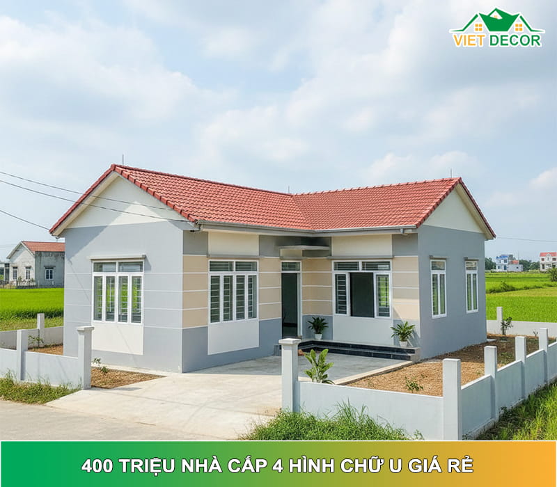 400 Triệu Nhà Cấp 4 Hình Chữ U 3 Phòng Ngủ: Giải Pháp Cho Gia Đình Ở Nông Thôn