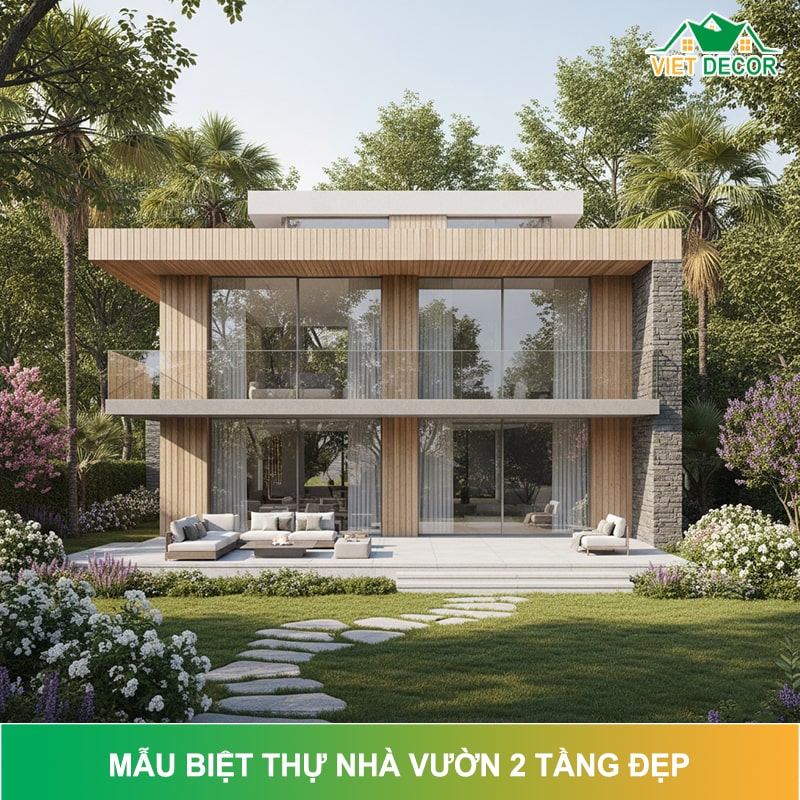 Biệt thự nhà vườn 2 tầng hiện đại, đẹp và sang trọng