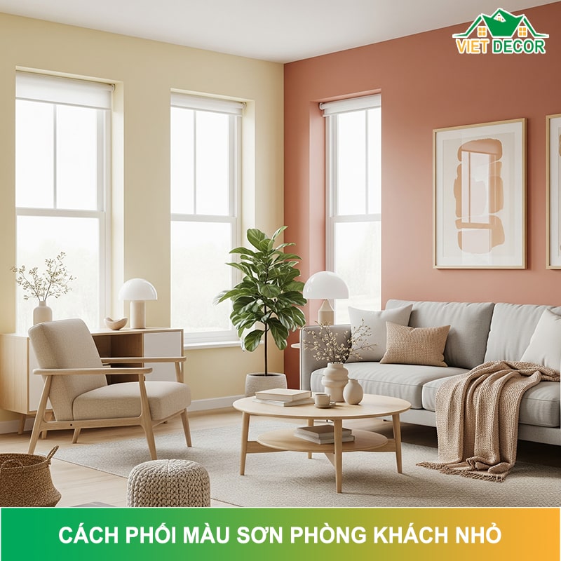 Cách phối màu sơn phòng khách nhỏ đẹp và rộng hơn