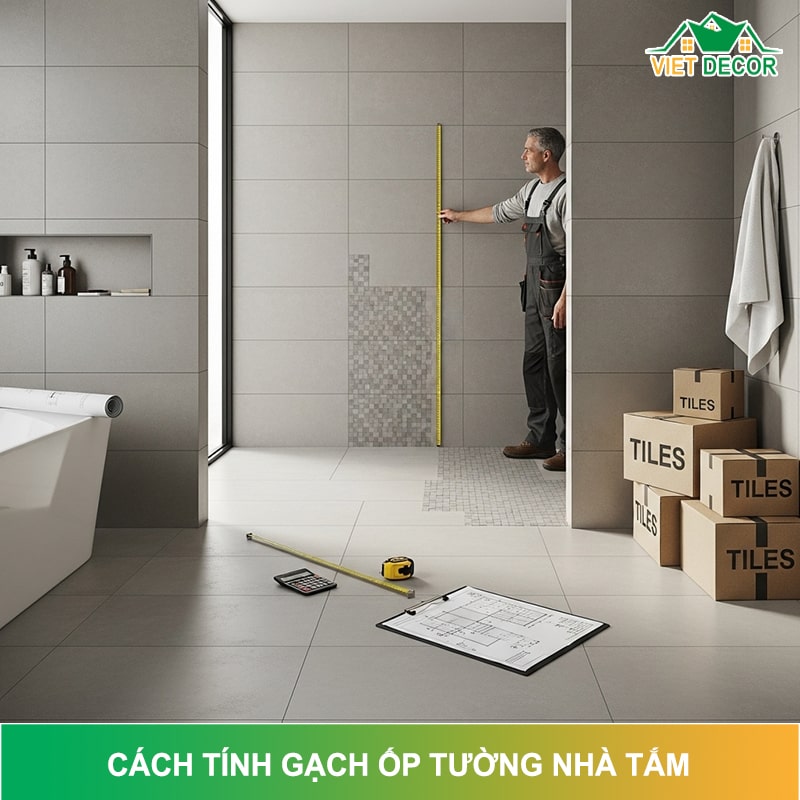 Cách tính gạch ốp tường nhà tắm CHÍNH XÁC - DỄ ÁP DỤNG