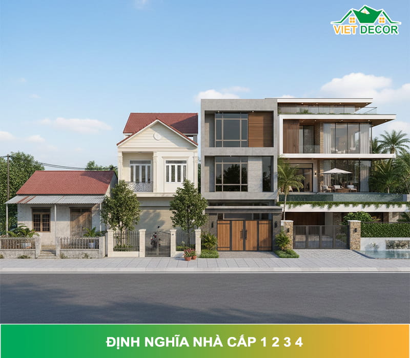 Định nghĩa nhà cấp 1 2 3 4 chuẩn theo quy định mới nhất 2026