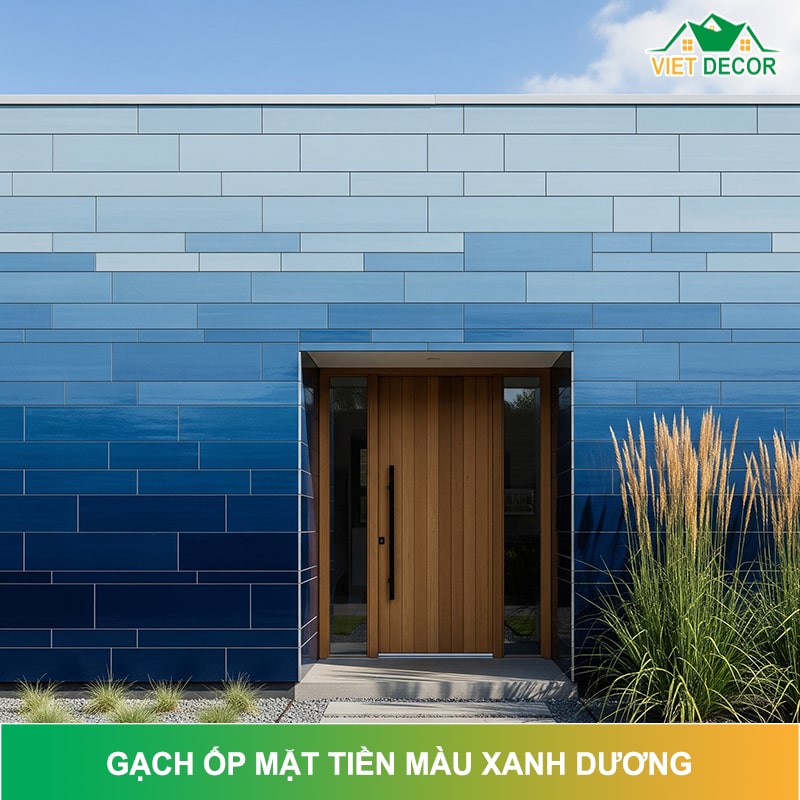 5+ Mẫu gạch ốp mặt tiền màu xanh dương ĐẸP NỔI BẬT