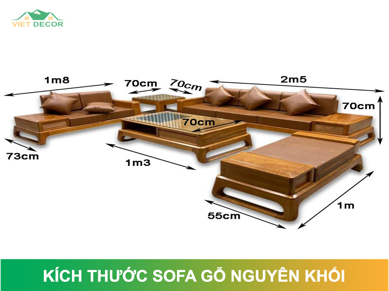 Kích thước sofa gỗ tiêu chuẩn & cách chọn chuẩn nhất