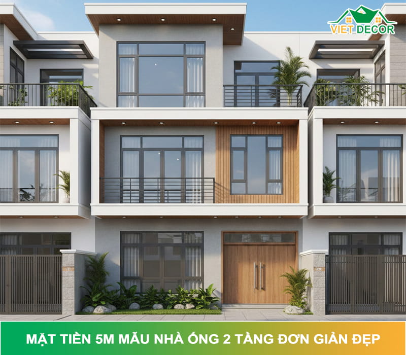 Mặt tiền 5m mẫu nhà ống 2 tầng đơn giản đẹp – Giải pháp thiết kế tối ưu chi phí 2026