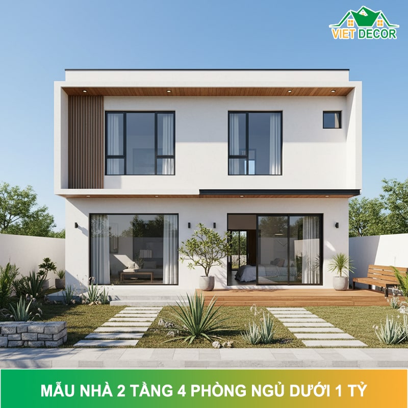 15+ mẫu nhà 2 tầng 4 phòng ngủ dưới 1 tỷ Đẹp Nhất 2026