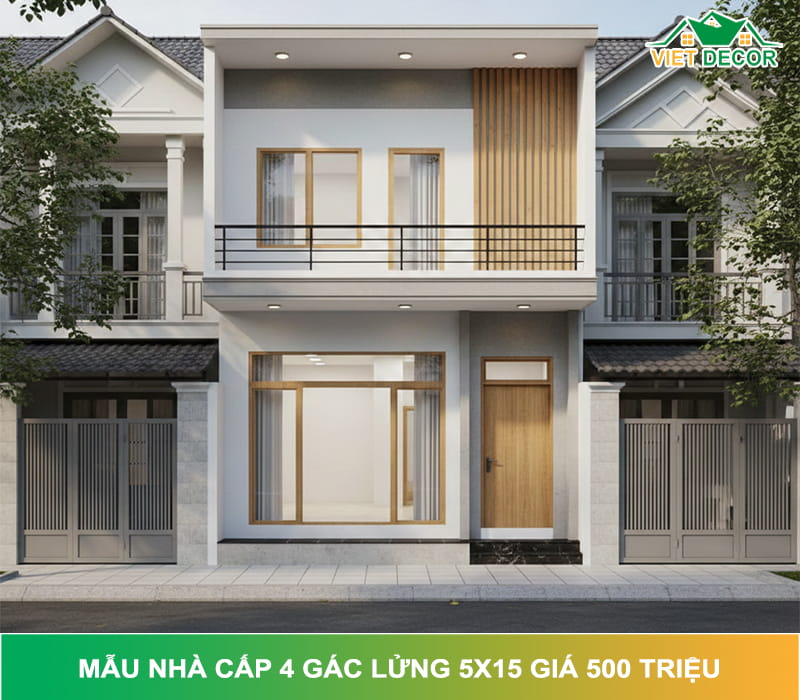 10+ Mẫu nhà cấp 4 gác lửng 5x15 giá 500 triệu – Giải pháp tối ưu cho gia đình trẻ
