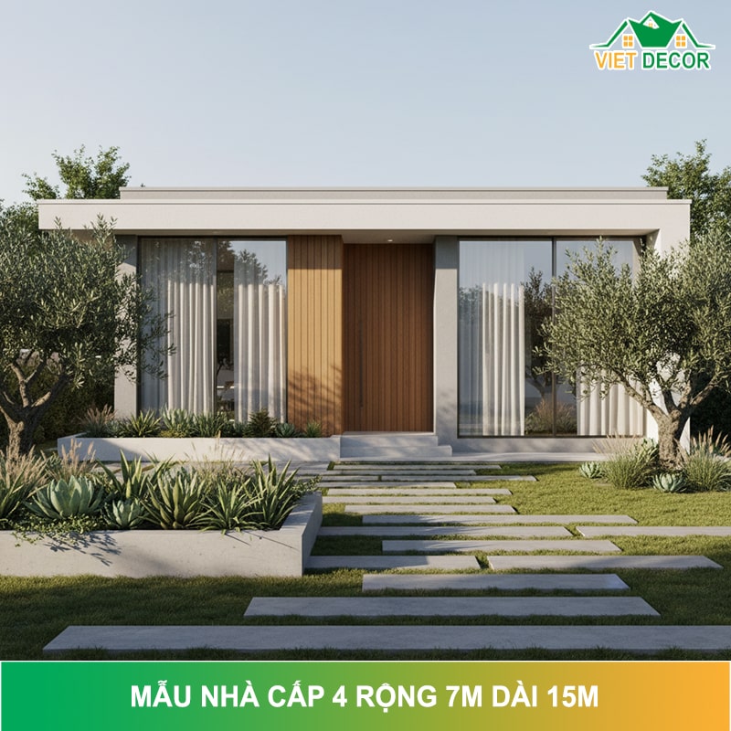 25+ mẫu nhà cấp 4 rộng 7m dài 15m (7x15m) ĐẸP 2026