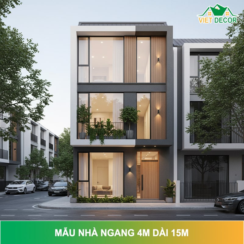 Tổng hợp mẫu nhà ngang 4m dài 15m tối ưu & tiện nghi