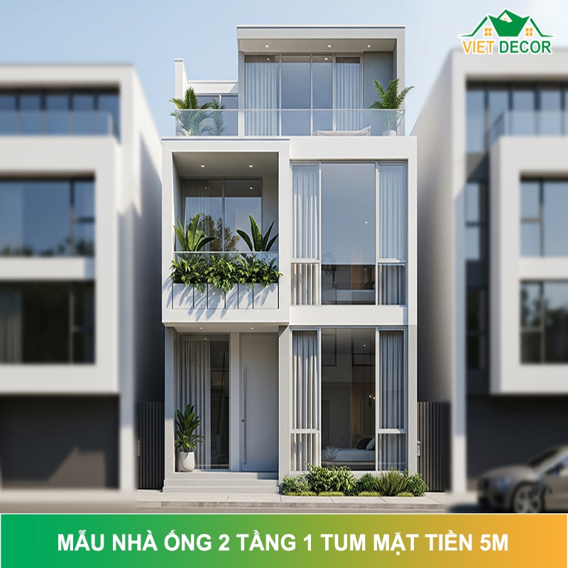 10+ Mẫu nhà ống 2 tầng 1 tum mặt tiền 5m ĐẸP NHẤT 2026
