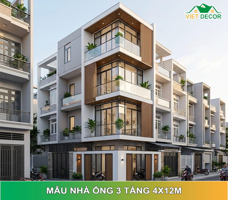 25+ Mẫu nhà ống 3 tầng 4x12m Đẹp, Hiện đại 2026 & Bản vẽ chi tiết