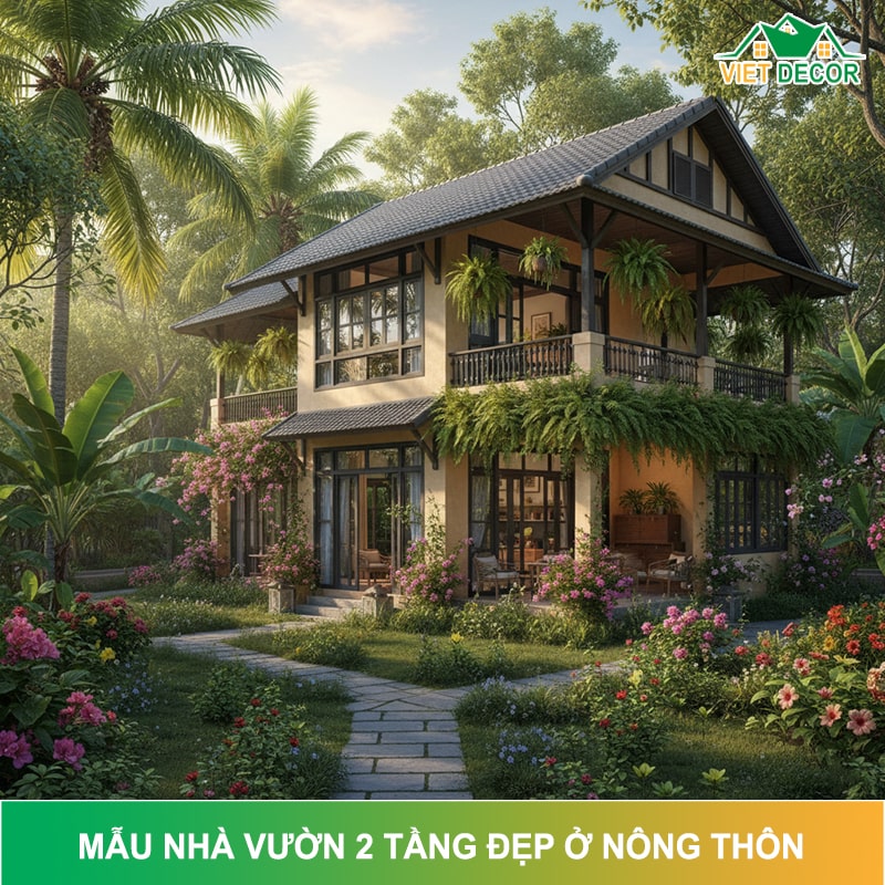 15+ mẫu nhà vườn 2 tầng đẹp ở nông thôn 2026