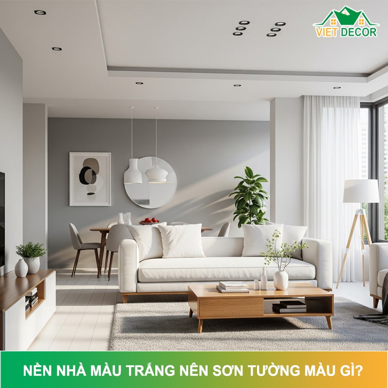 Nền nhà màu trắng nên sơn tường màu gì? 9+ KIỂU SƠN NHÀ ĐẸP