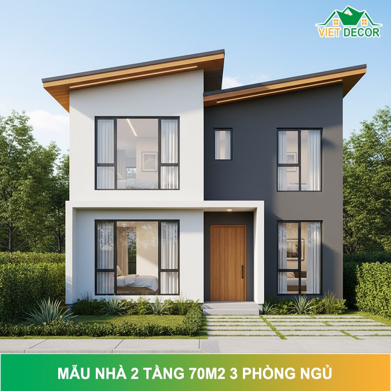 20+ Mẫu nhà 2 tầng 70m2 3 phòng ngủ Đẹp, Hiện Đại & Tối Ưu