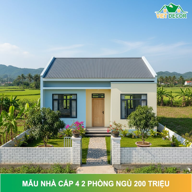 Nhà cấp 4 2 phòng ngủ 200 triệu – Tiết kiệm & tiện nghi