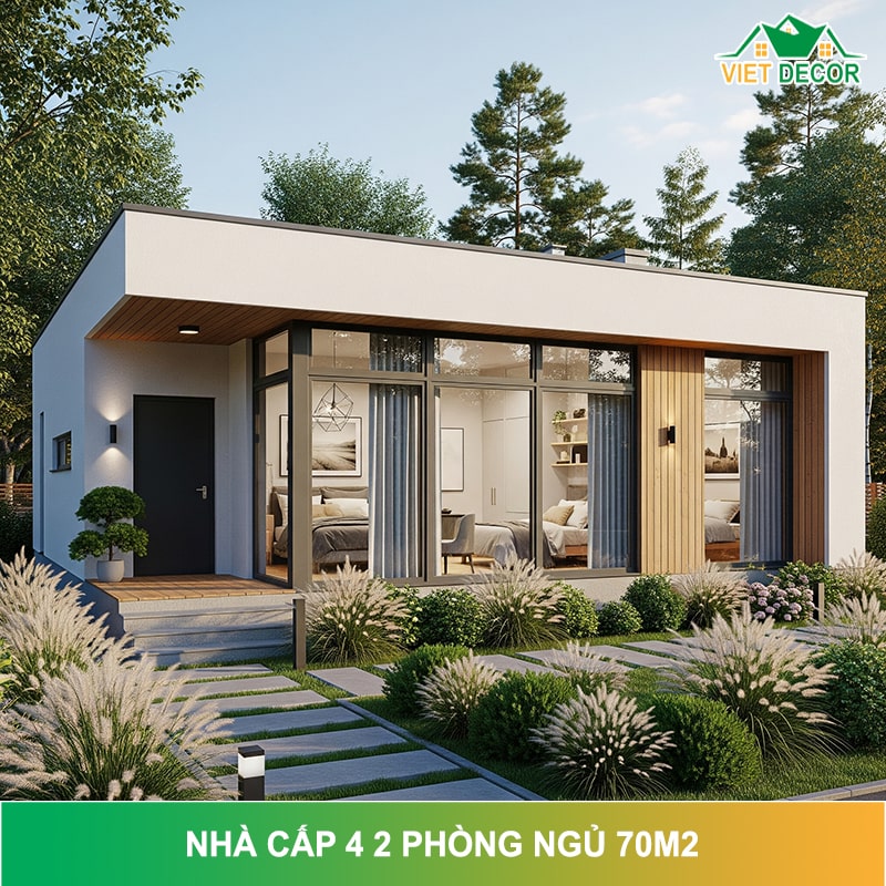 30+ Mẫu nhà cấp 4 2 phòng 70m2 ĐẸP - HIỆN ĐẠI