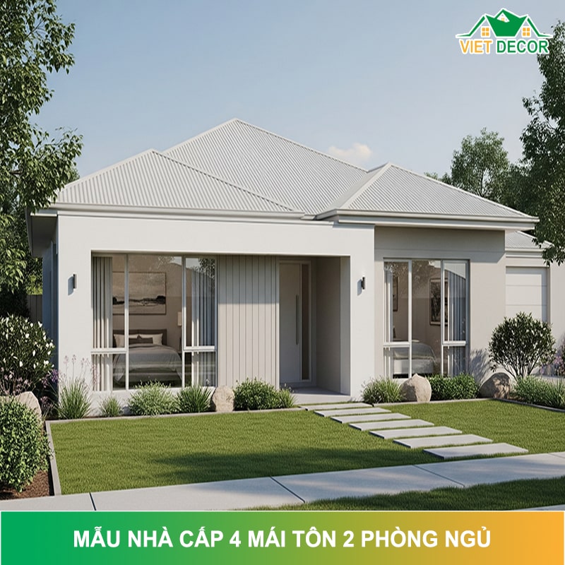 Mẫu nhà cấp 4 mái tôn 2 phòng ngủ – ĐẸP, TIỆN, TIẾT KIỆM