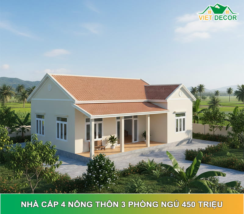 Nhà cấp 4 nông thôn 3 phòng ngủ 450 triệu có đủ không? Phân tích chi phí thực tế trước khi xây