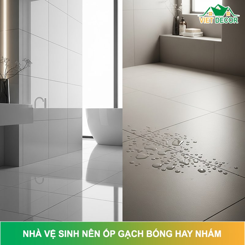[GIẢI ĐÁP] Nhà vệ sinh nên ốp gạch bóng hay nhám tốt hơn?