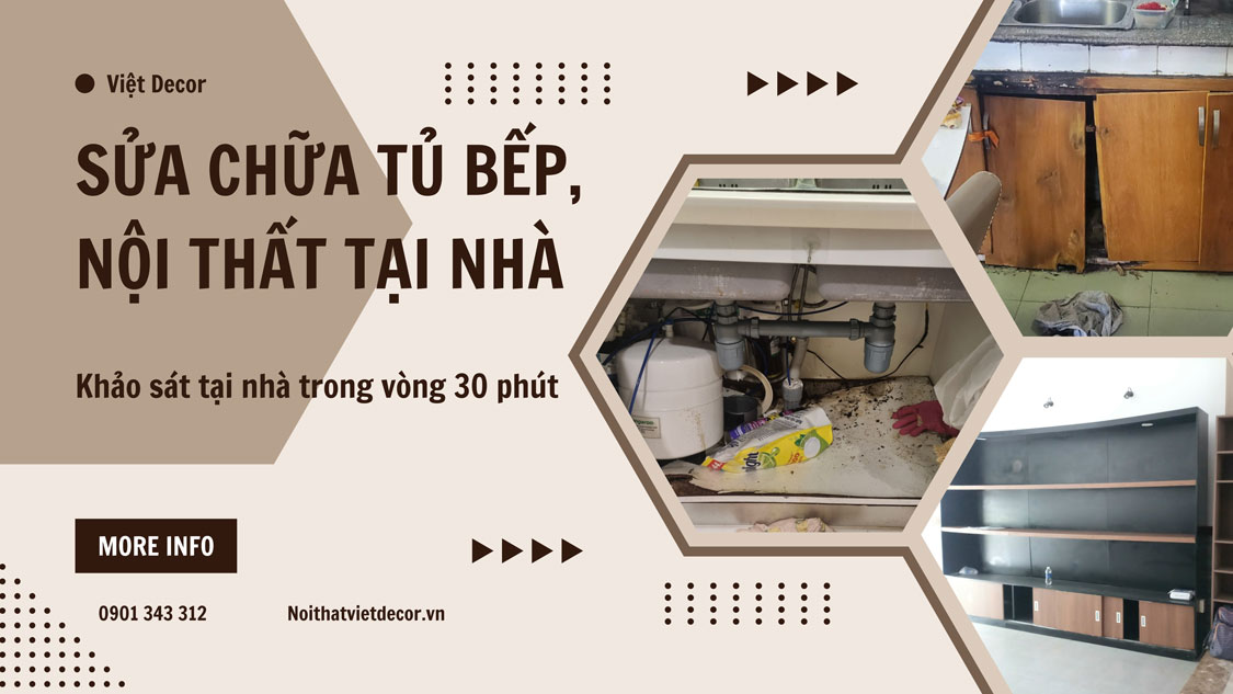Sửa chữa tủ bếp, nội thất tại nhà TPHCM