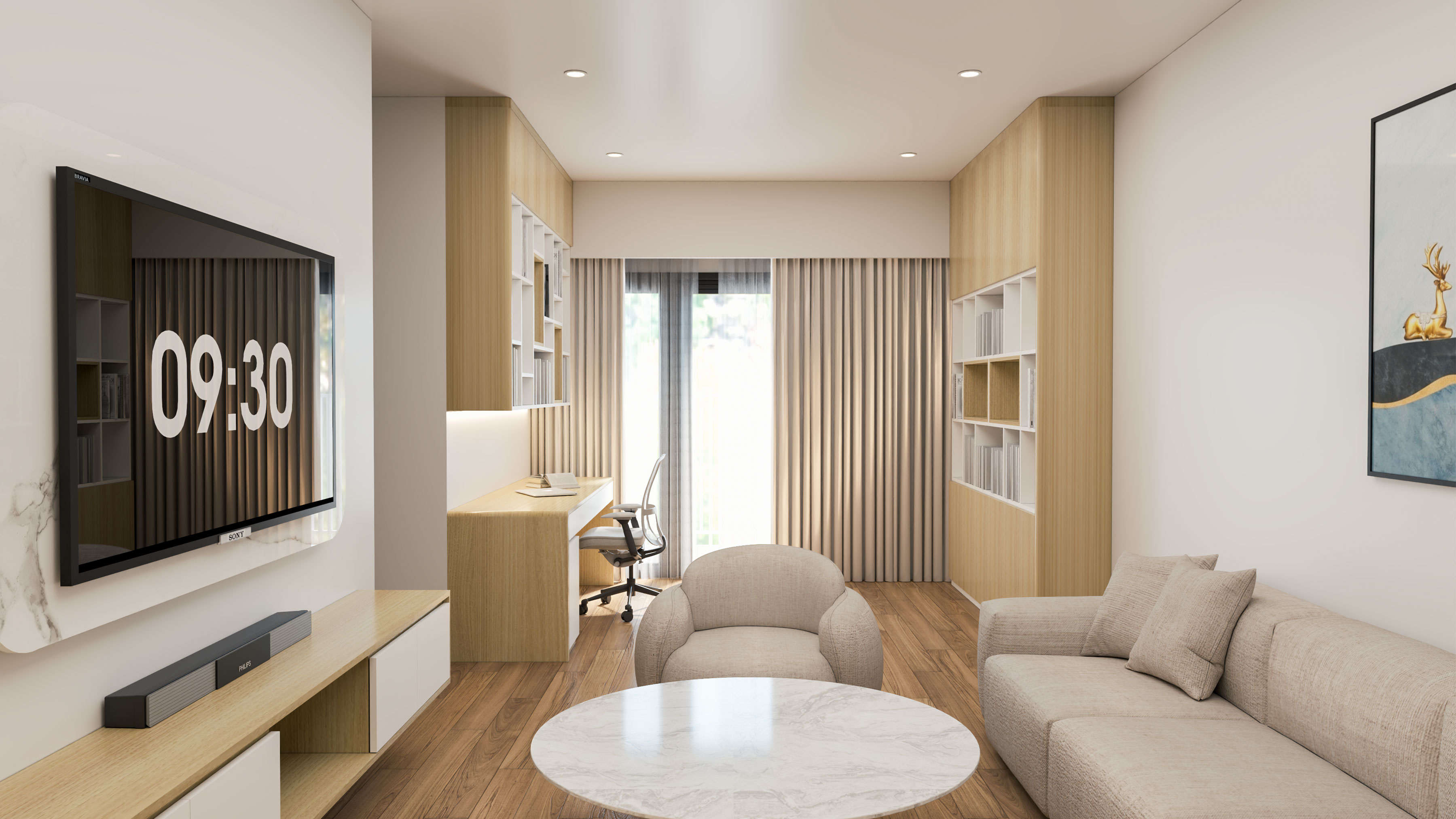 Thiết kế nội thất căn hộ 2 phòng ngủ hiện đại, tối giản tại Long An – Hoàn thành chỉ trong 4 ngày