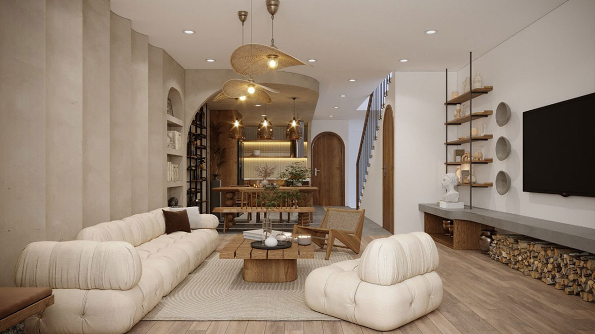 Nội thất nhà phố phong cách thiết kế wabi sabi