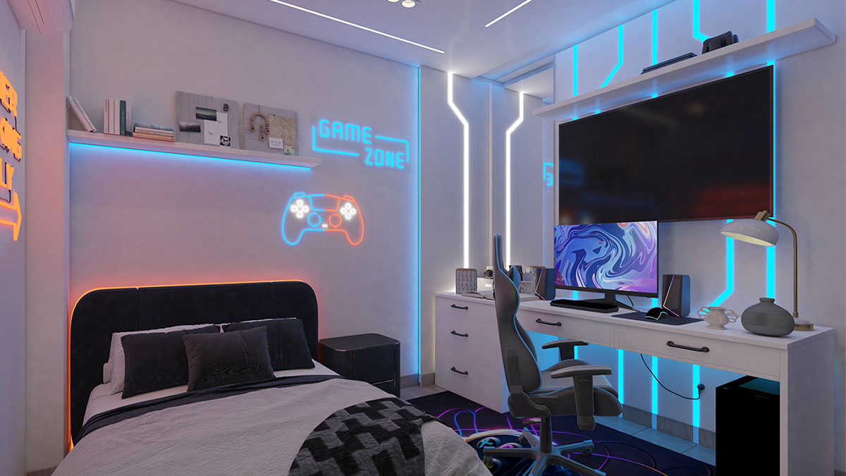 Nội thất phòng ngủ phong cách thiết kế gaming room