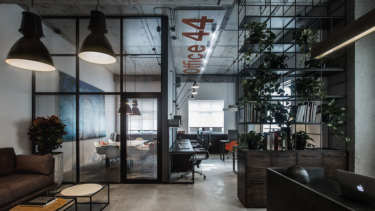 Thiết kế nội thất văn phòng làm việc phong cách công nghiệp industrial style