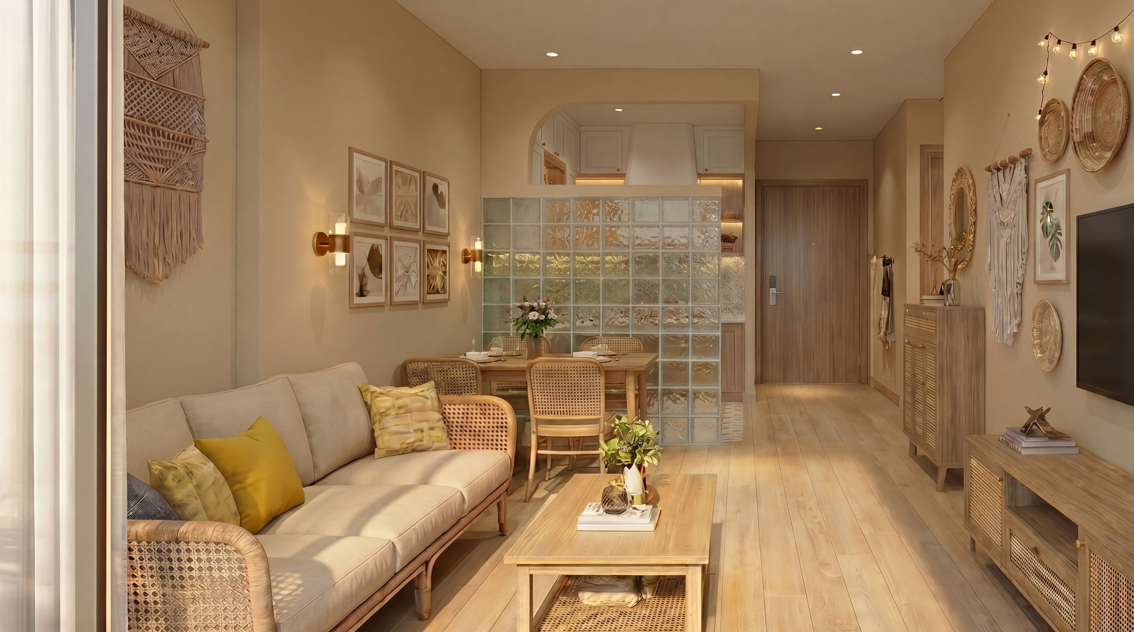 Thiết Kế Nội Thất Căn Hộ 2PN Victoria Village: Tinh Tế Phong Cách Japandi Kết Hợp Tropical