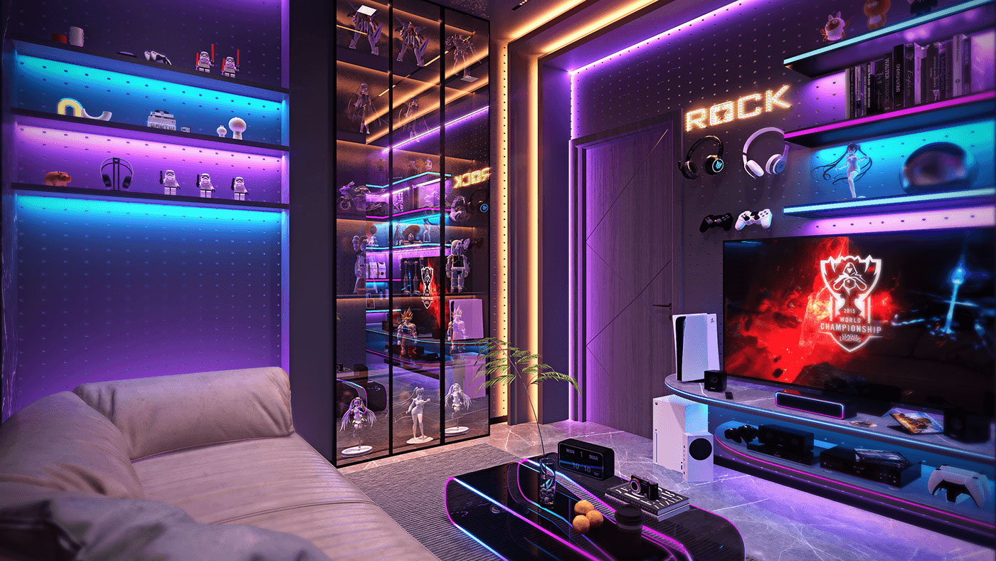 Nội thất phòng phong cách thiết kế gaming room