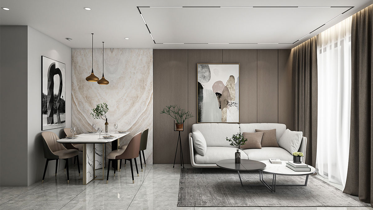 Nội thất căn hộ phong cách thiết kế hiện đại tối giản modern minimalism